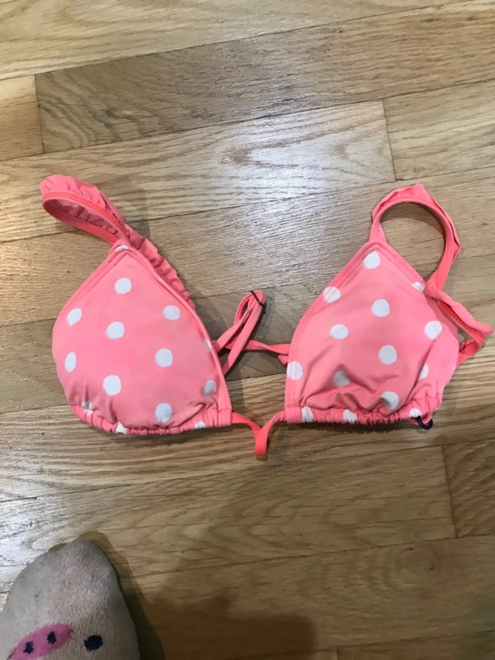 Abercrombie & Fitch Coral Pink Polka Dot Bikini Top